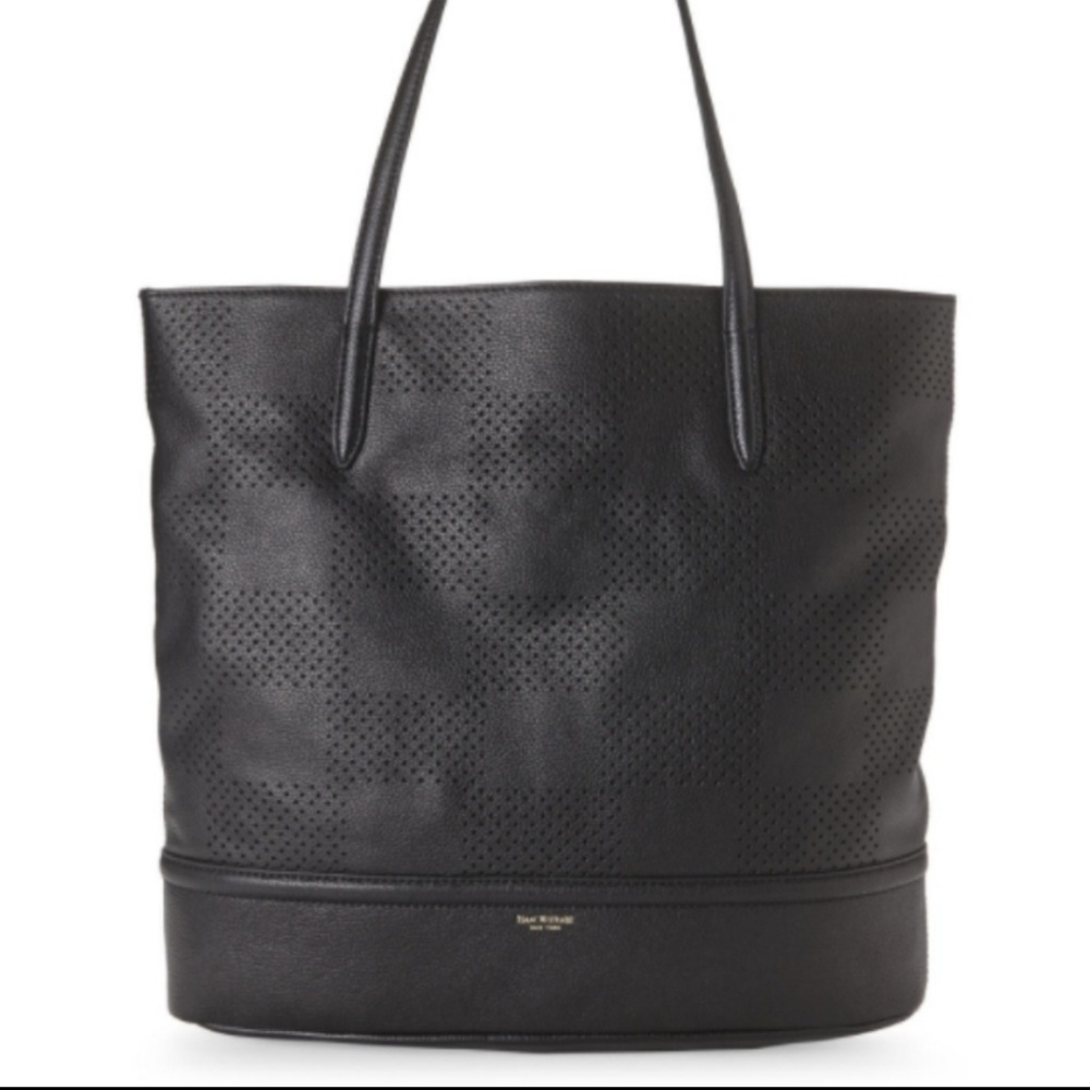 Isaac Mizrahi | Black Kay Check Perforated Tote